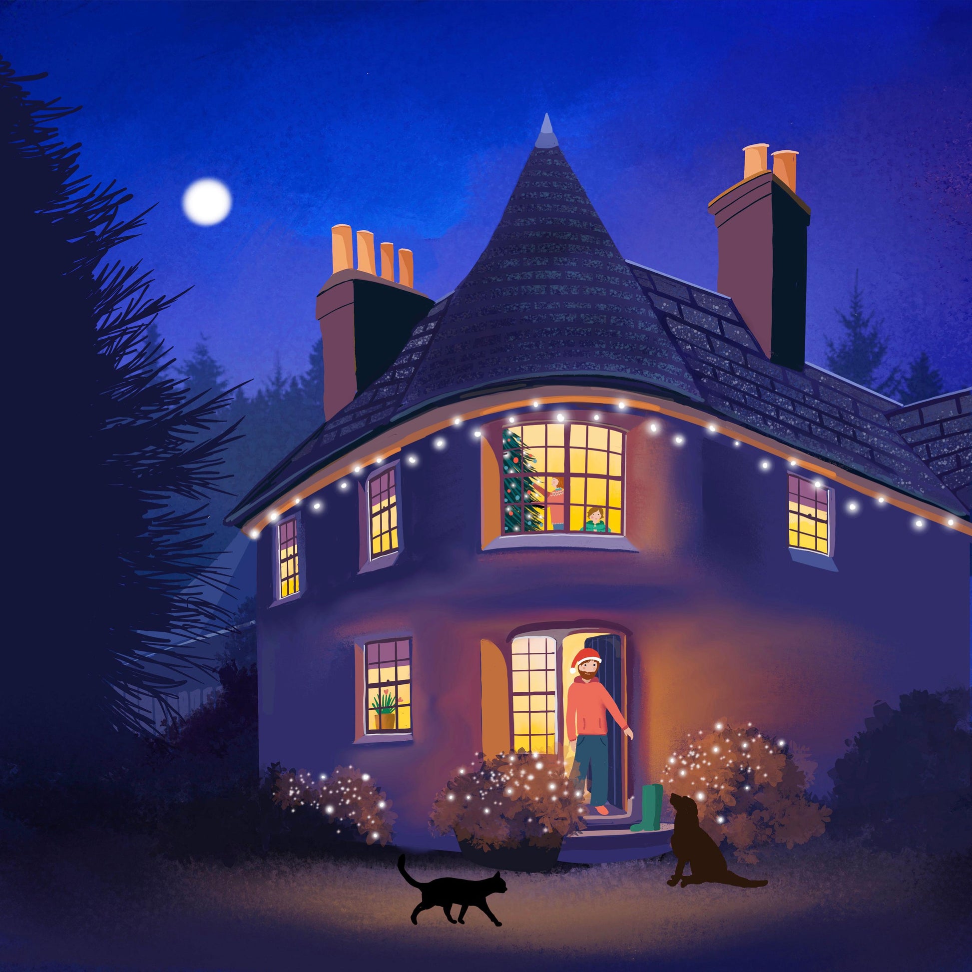 Highland Estate - The Lodge, Christmas Card. Personalised Christmas Card