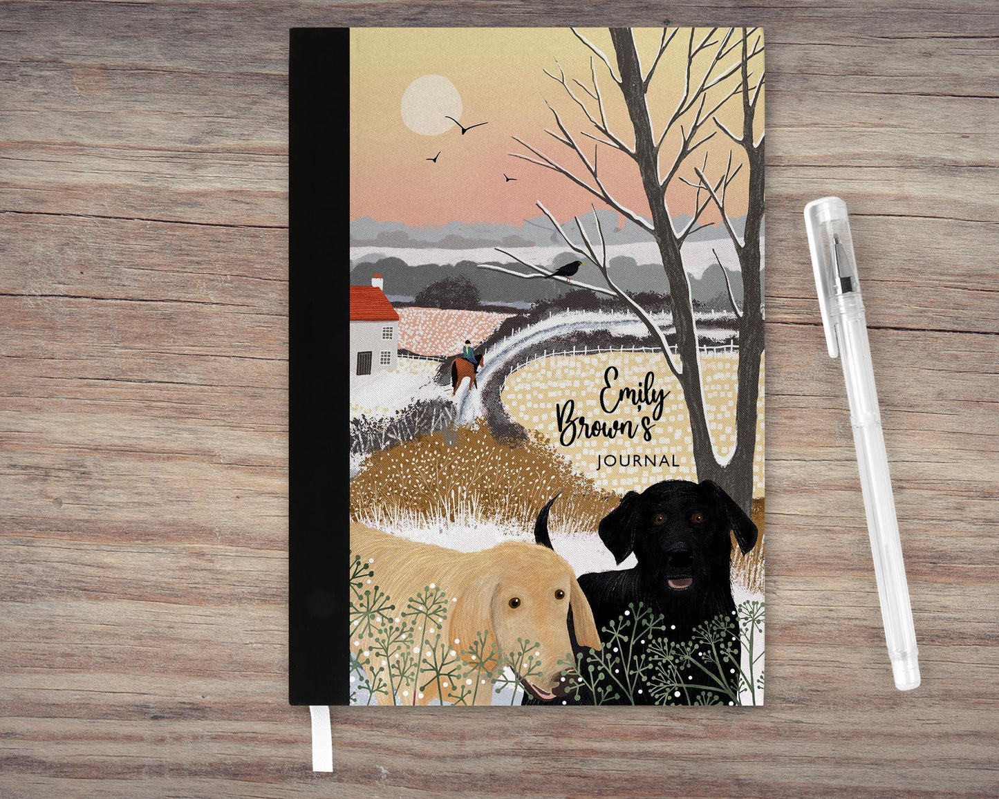 Dog design Personalised A5 Notebook. Journal. Christmas Gift. Hard fabric cover. Labrador Design.