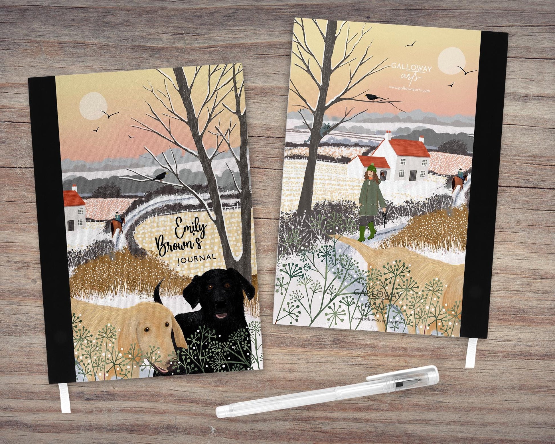 Dog design Personalised A5 Notebook. Journal. Christmas Gift. Hard fabric cover. Labrador Design.