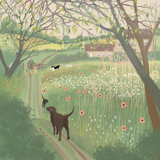 Spring Greens Country Art Print