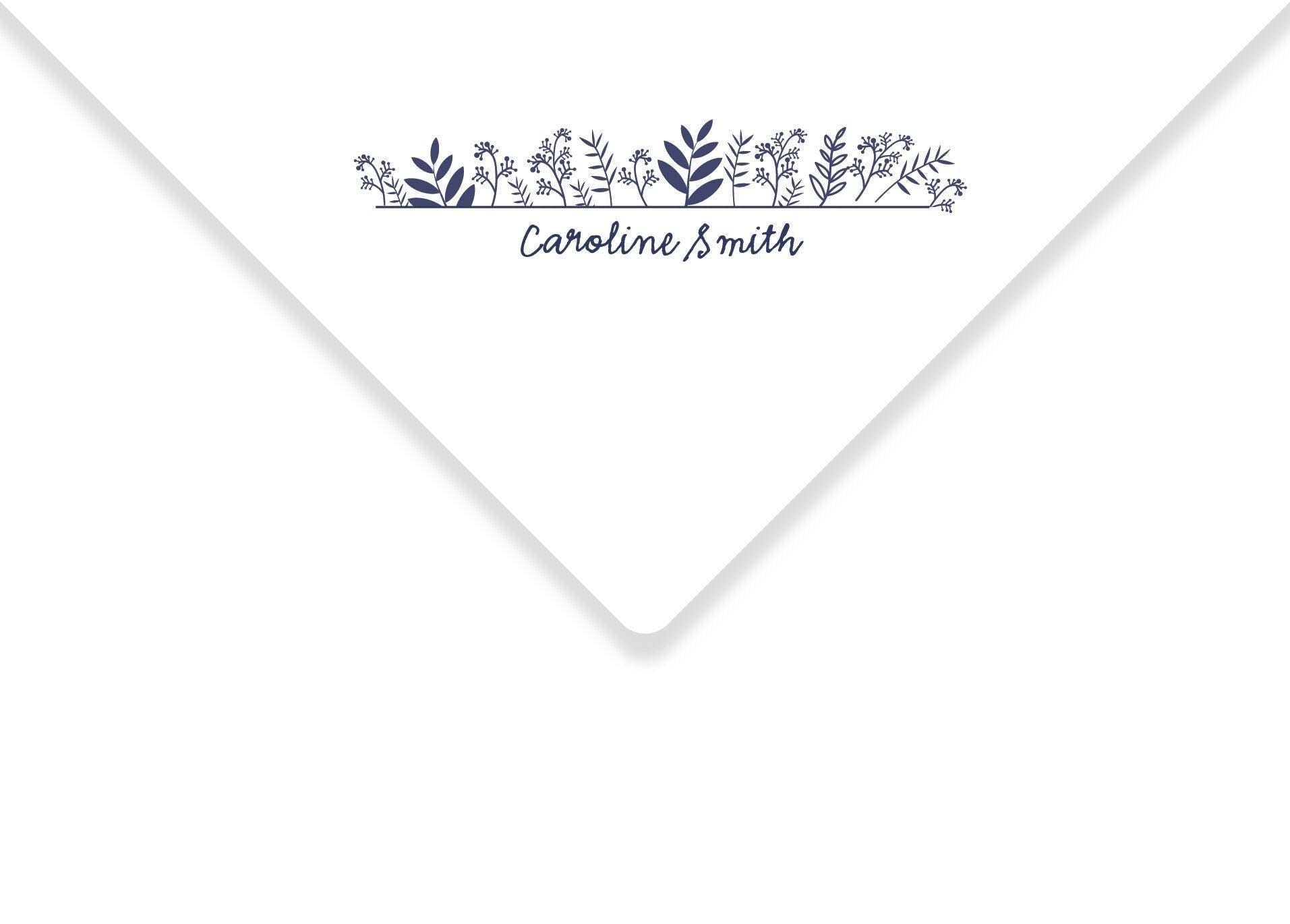 Personalised Stationery with classic blue floral design. A5 Writing paper and matching envelopes. Vintage Style Notepaper & Envelopes.