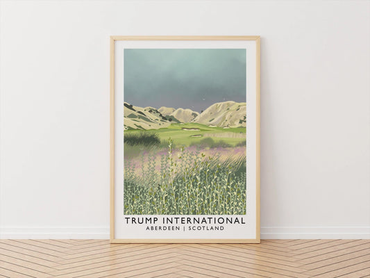 Trump International, Aberdeen, Railway Poster, Golf Art