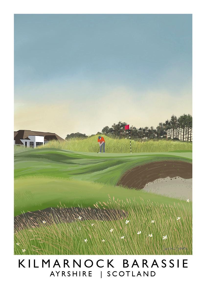 Kilmarnock Barassie, Troon, Railway Poster, Golf Art
