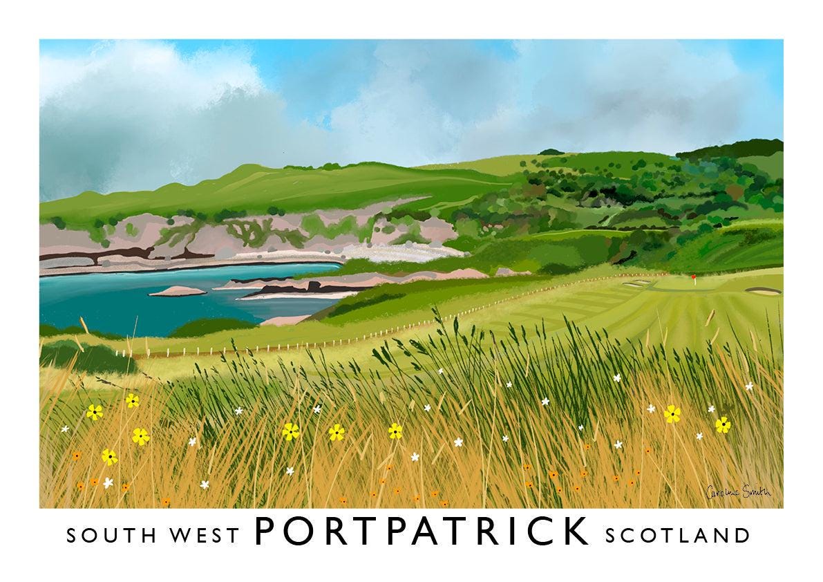 Portpatrick Golf Club, Railway Poster, Golf Art