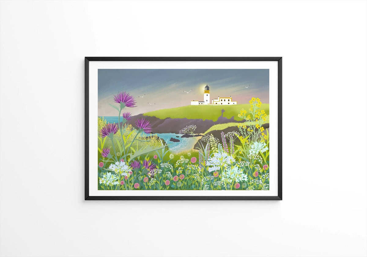 Killantringan Lighthouse Art Print: Signed Giclee, Scotland Home Decor