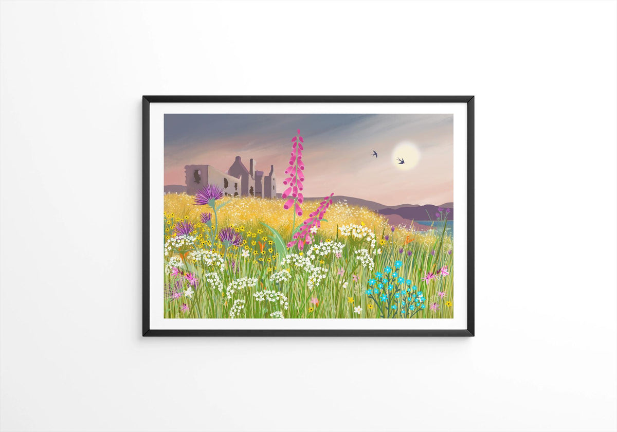 Dunskey Castle Art Print: Scottish Coastal View, Signed Giclee
