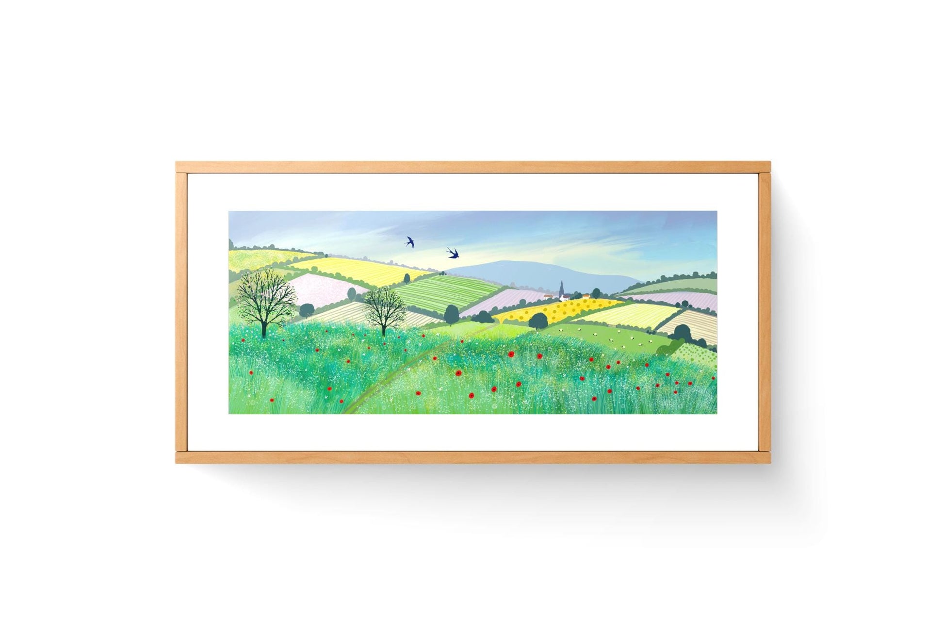 Summer Valley, Scottish Contemporary Landscape. Giclee Art Pint signed by the artist. Unique Home Decor. Wall art.