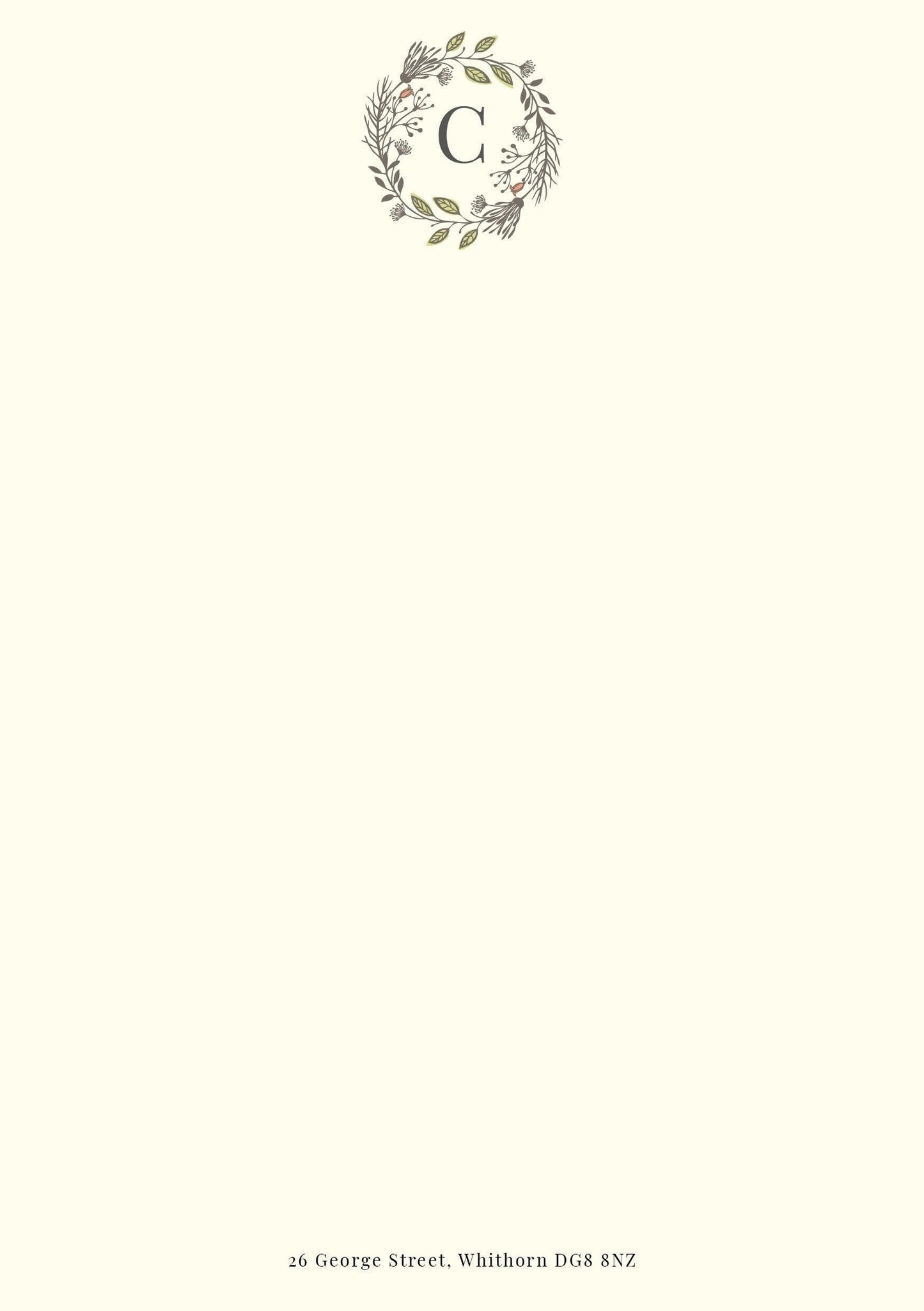 Luxury Floral Monogrammed Personalised Stationery. Letter writing paper and envelopes. Floral design. Vintage Style Notepaper and Envelopes.