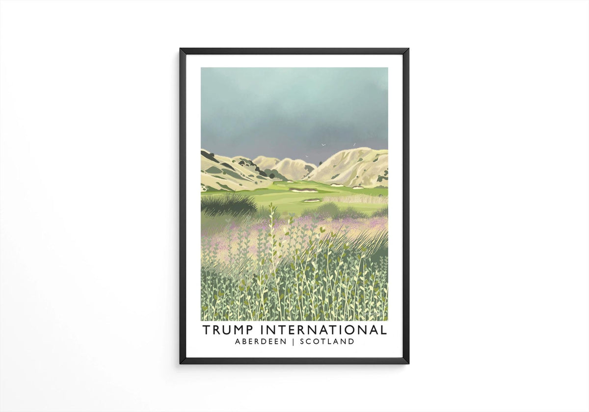 Trump International, Aberdeen, Railway Poster, Golf Art