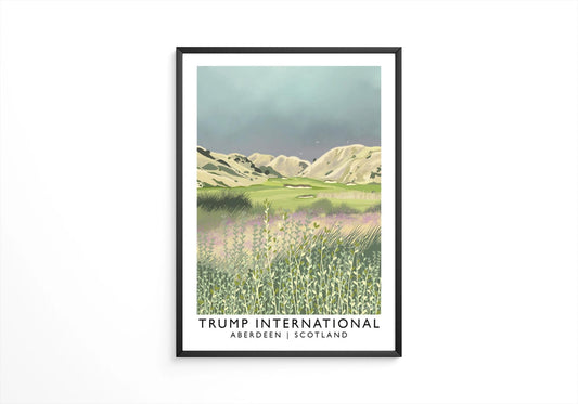Trump International, Aberdeen, Railway Poster, Golf Art