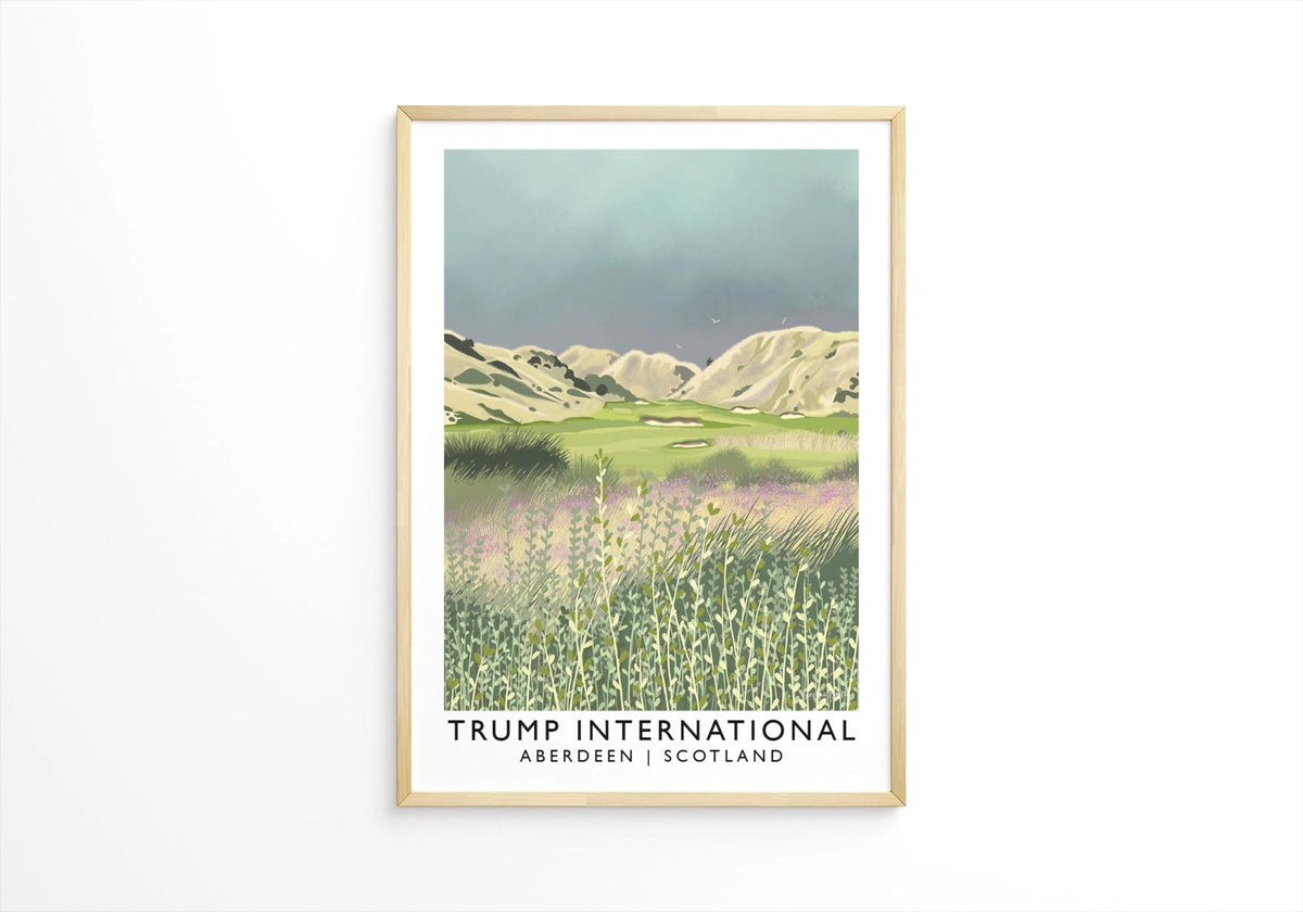 Trump International, Aberdeen, Railway Poster, Golf Art