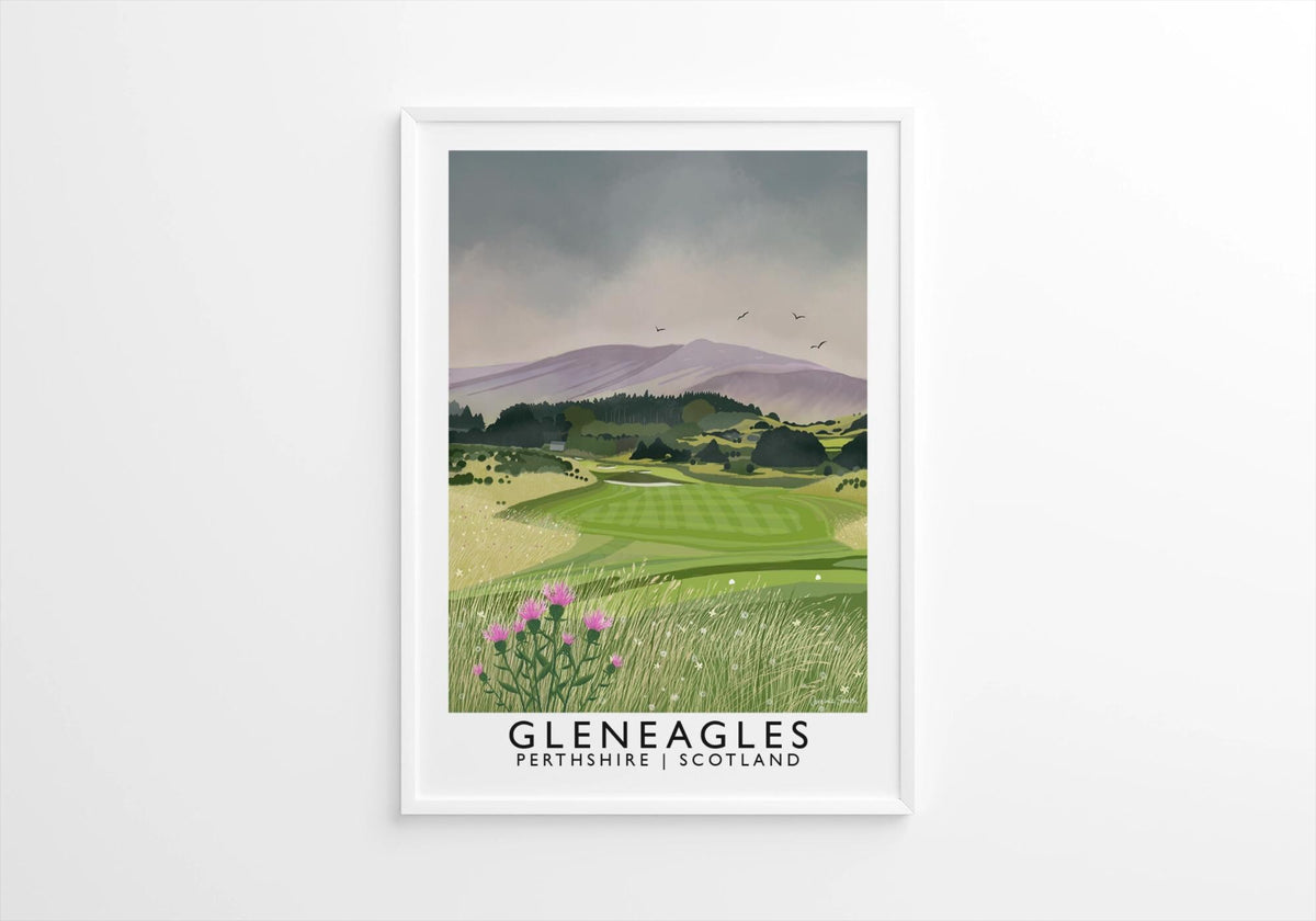 Gleneagles PGA Centenery Course, Railway Poster, Golf Art