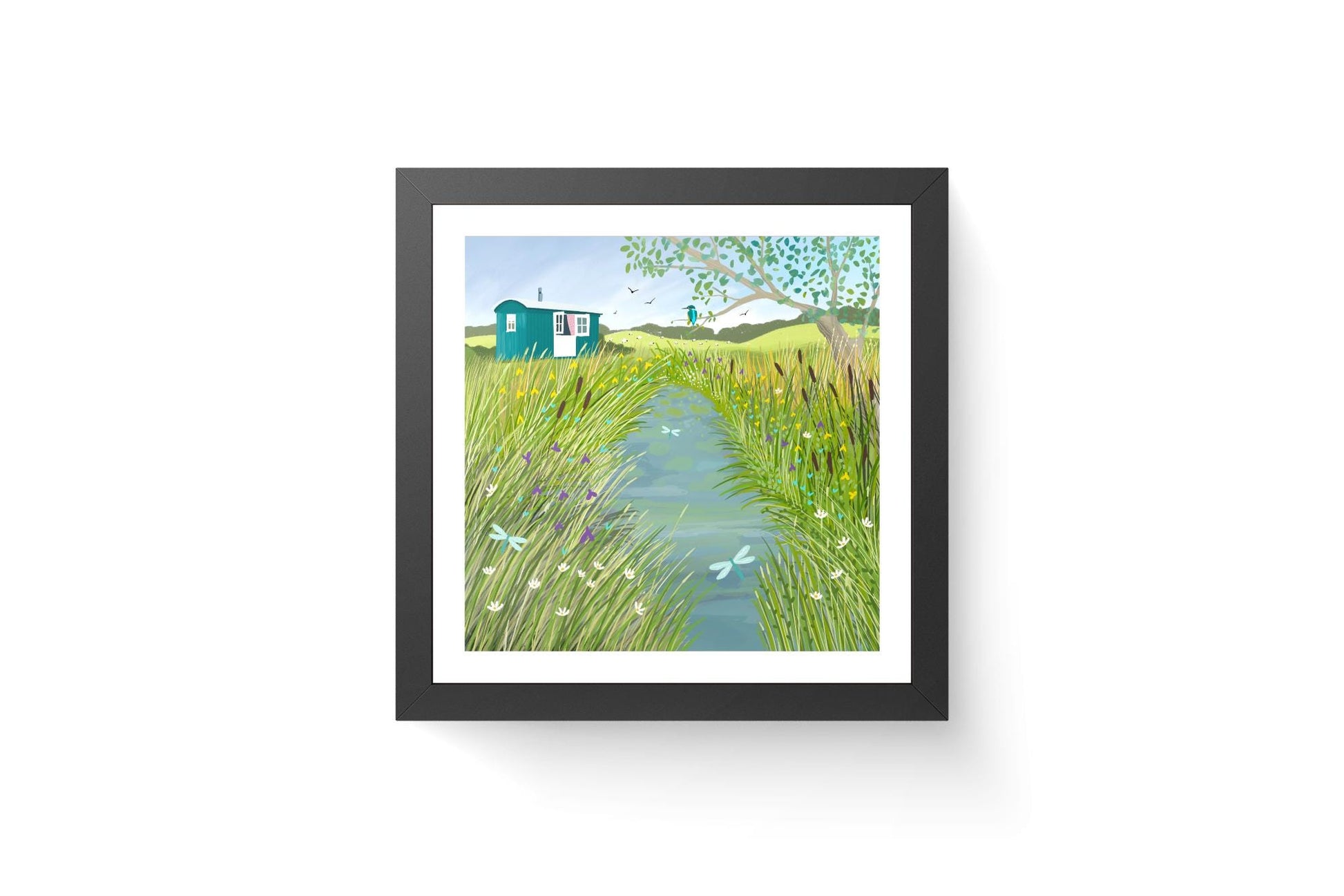 Shepherds Hut Landscape Art Print, Scottish Cottage Style, Home Decor