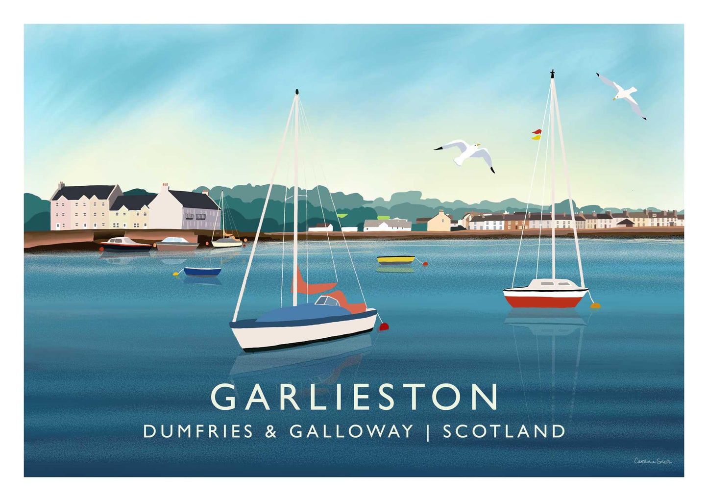 Garlieston, SW Scotland, Travel Poster - Print only or Framed - A5, A4, A3, A2, A1