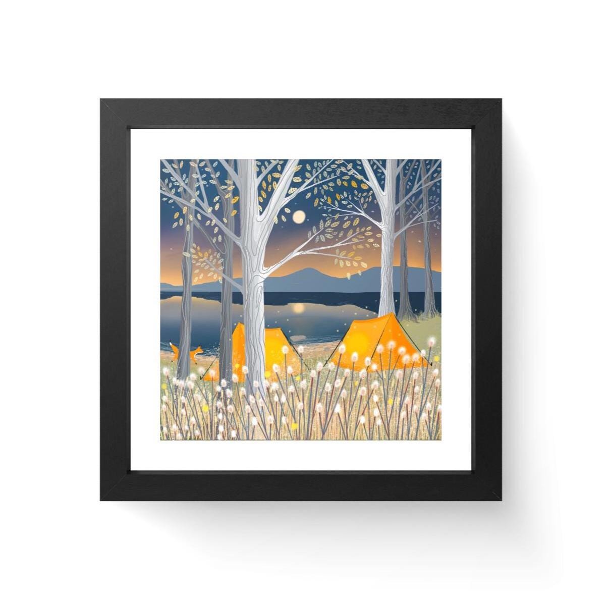 Wild Camping Art Print, Scottish Loch, Outdoor Adventure