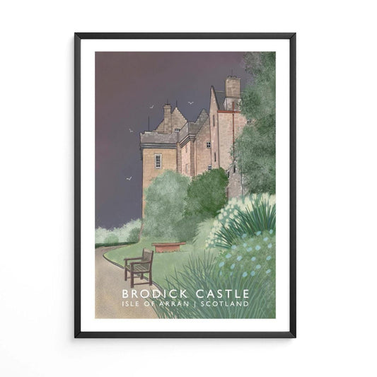 Brodick Castle, Isle of Arran, Scottish Watercolour Landscape, Wall Art, Quality Giclee Art Print signed by the Artist