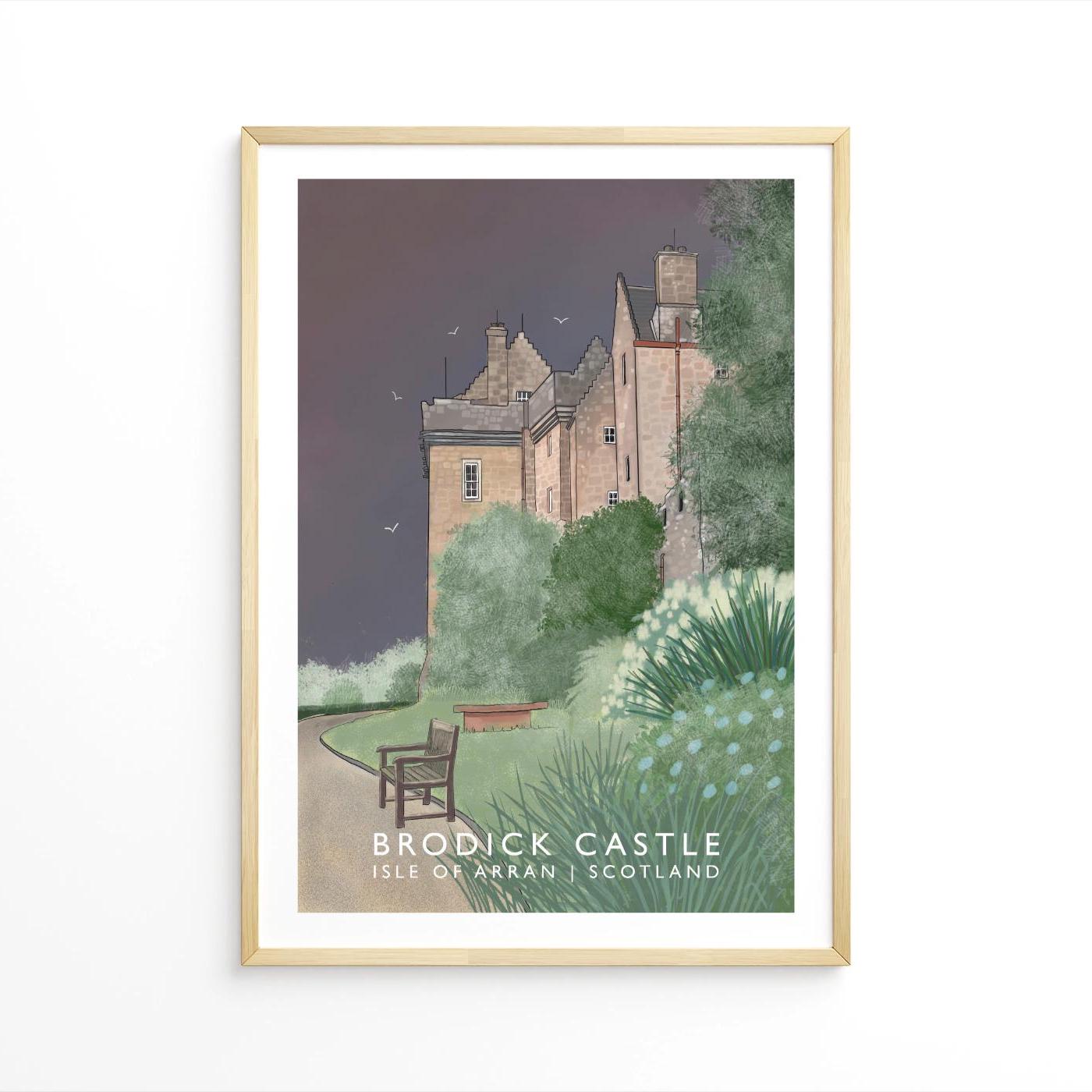 Brodick Castle, Isle of Arran, Scottish Watercolour Landscape, Wall Art, Quality Giclee Art Print signed by the Artist