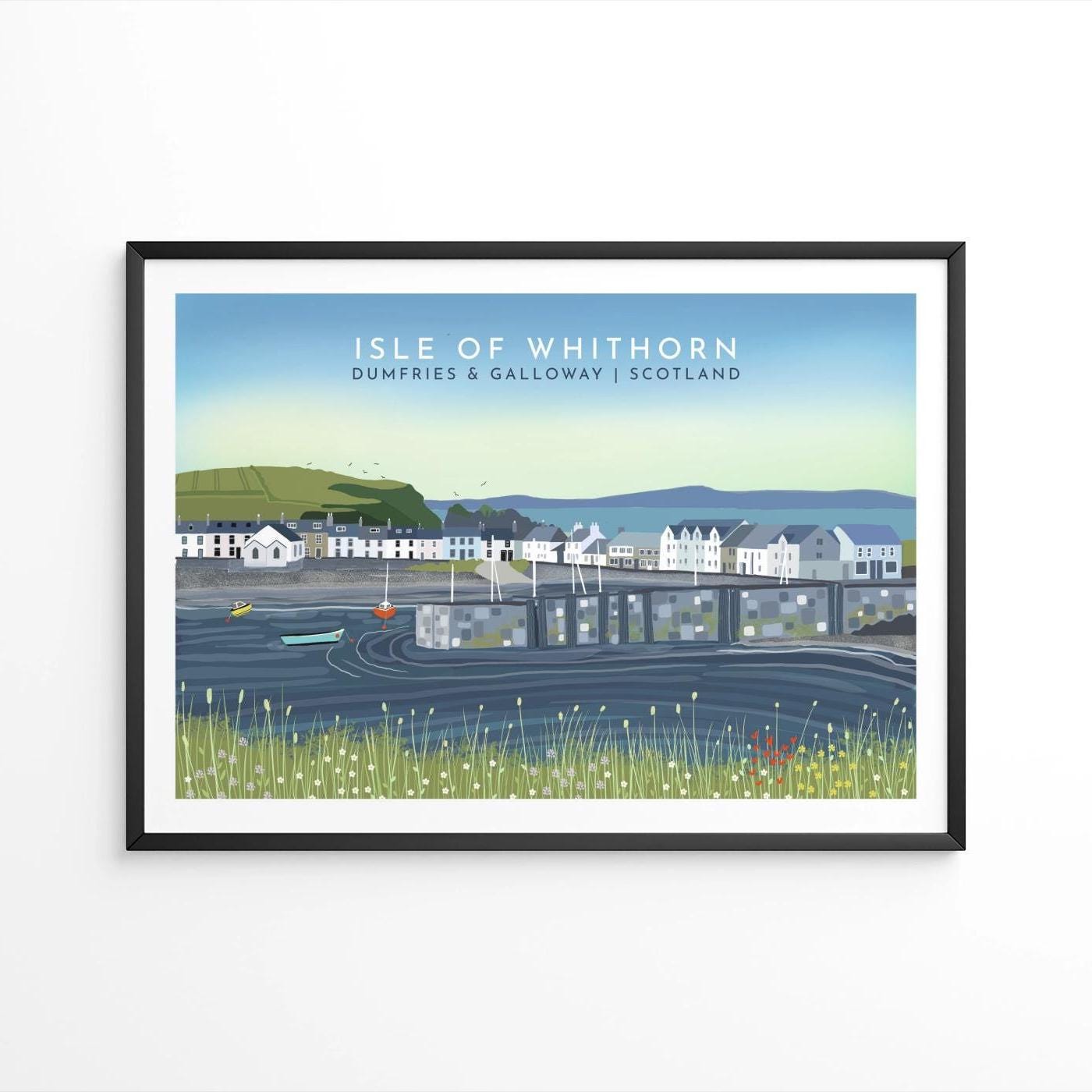 Isle of Whithorn, Dumfries & Galloway, Scotland - Travel Poster - A5, A4, A3, A2, A1 - Print only or Framed