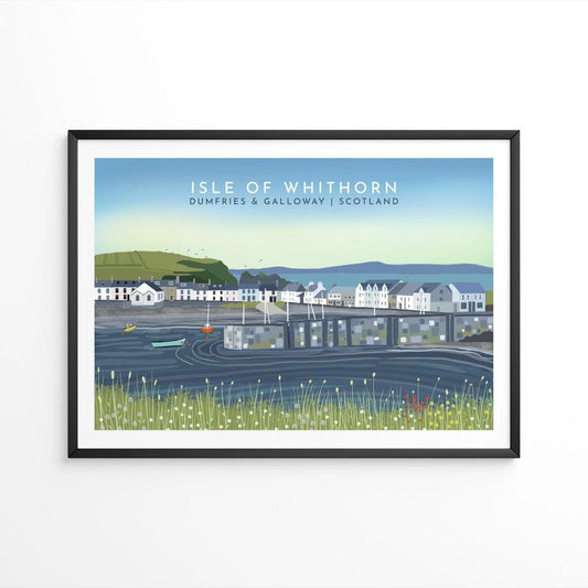 Isle of Whithorn Scottish Travel Poster | Scottish Landscape | Wall Art | Made in Scotland | Quality Giclee Art Print signed by the Artist
