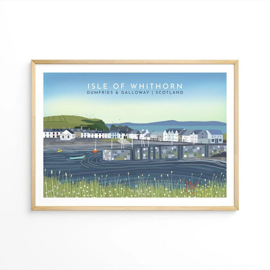 Isle of Whithorn Scottish Travel Poster | Scottish Landscape | Wall Art | Made in Scotland | Quality Giclee Art Print signed by the Artist