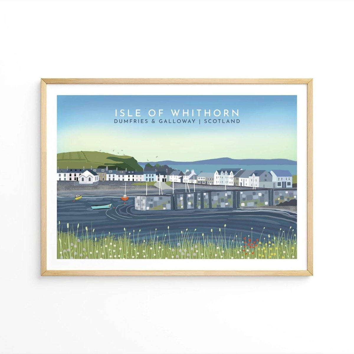 Isle of Whithorn Scotland Travel Poster, Galloway Art Print