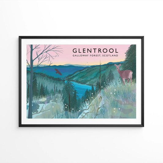 Glentrool, Galloway Forest, Scottish Travel Poster, Scottish Landscape, Home Office, Wall Art, Quality Giclee Art Print signed by the Artist
