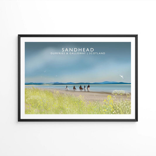 Sandhead, Wigtownshire, SW Scotland, Scottish Travel Poster, Scottish Landscape, Wall Art, Quality Giclee Art Print signed by the Artist