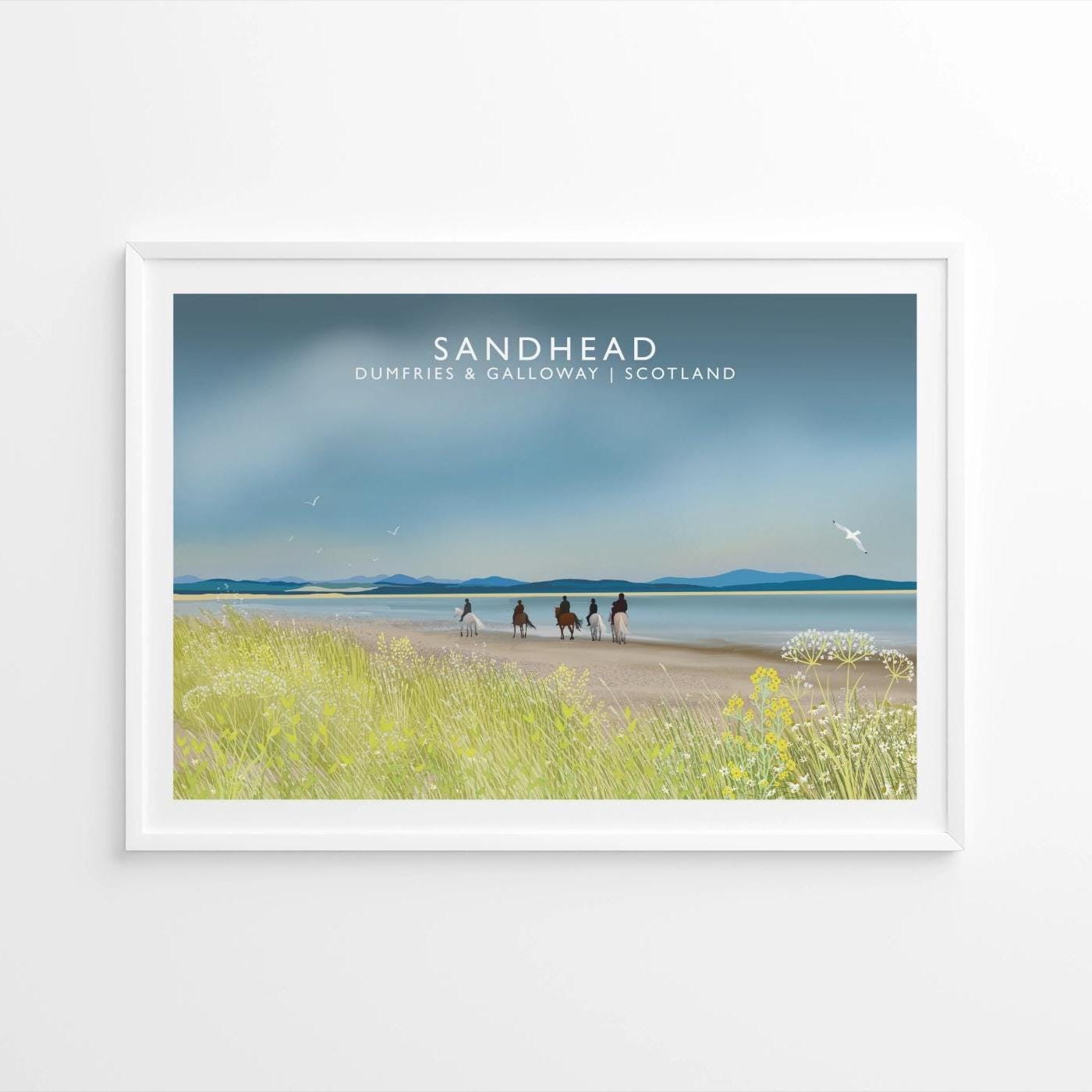 Sandhead, Wigtownshire, Scotland, Dumfries & Galloway - Travel Poster - A5, A4, A3, A2, A1 - Print only or Framed