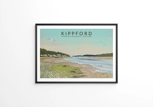 Kippford, Dumfries & Galloway, Scottish Travel Poster, Scottish Landscape, Wall Art, Quality Giclee Art Print signed by the Artist