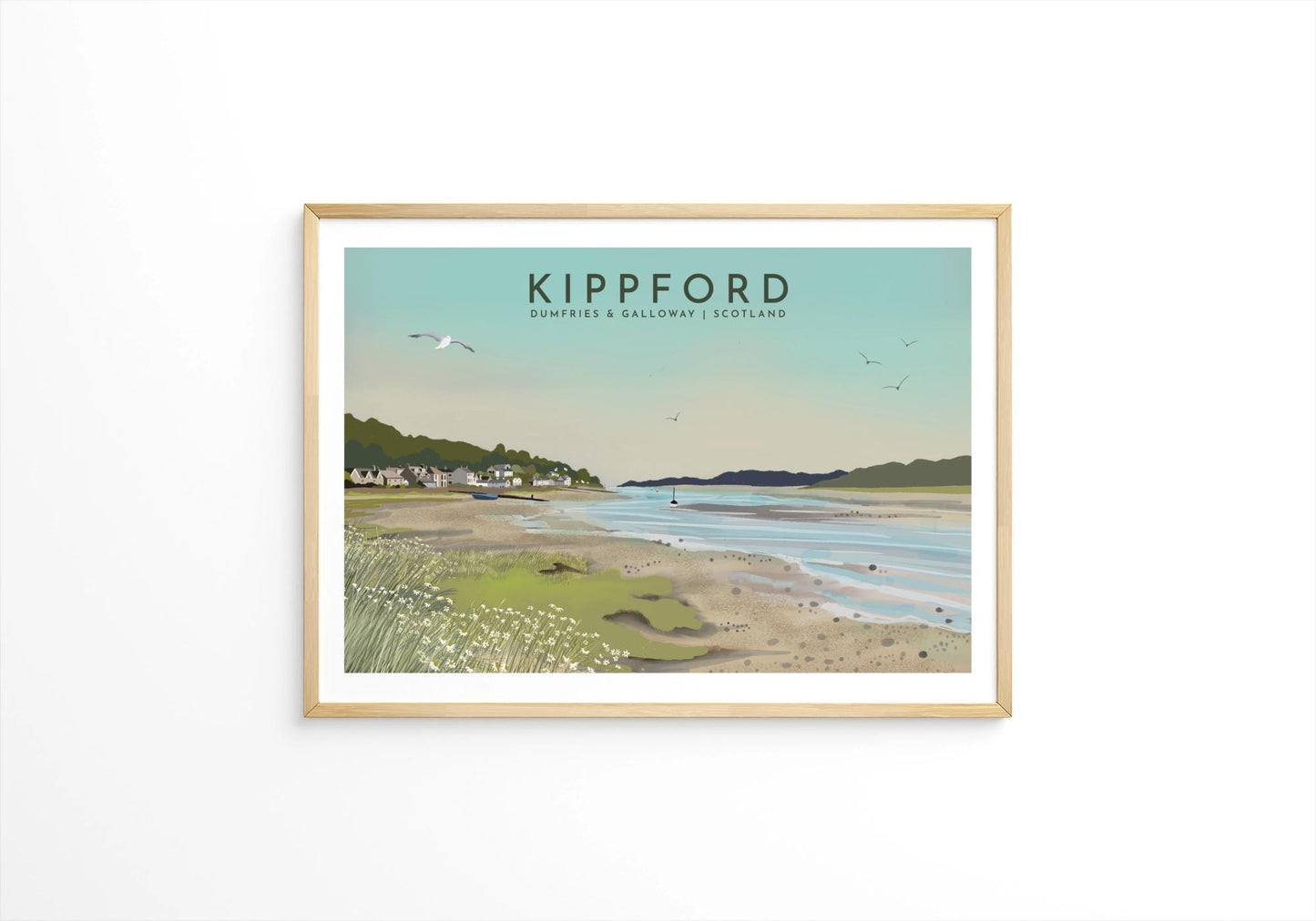 Kippford, Dumfries & Galloway - Travel Poster - A5, A4, A3, A2, A1 - Print only or Framed