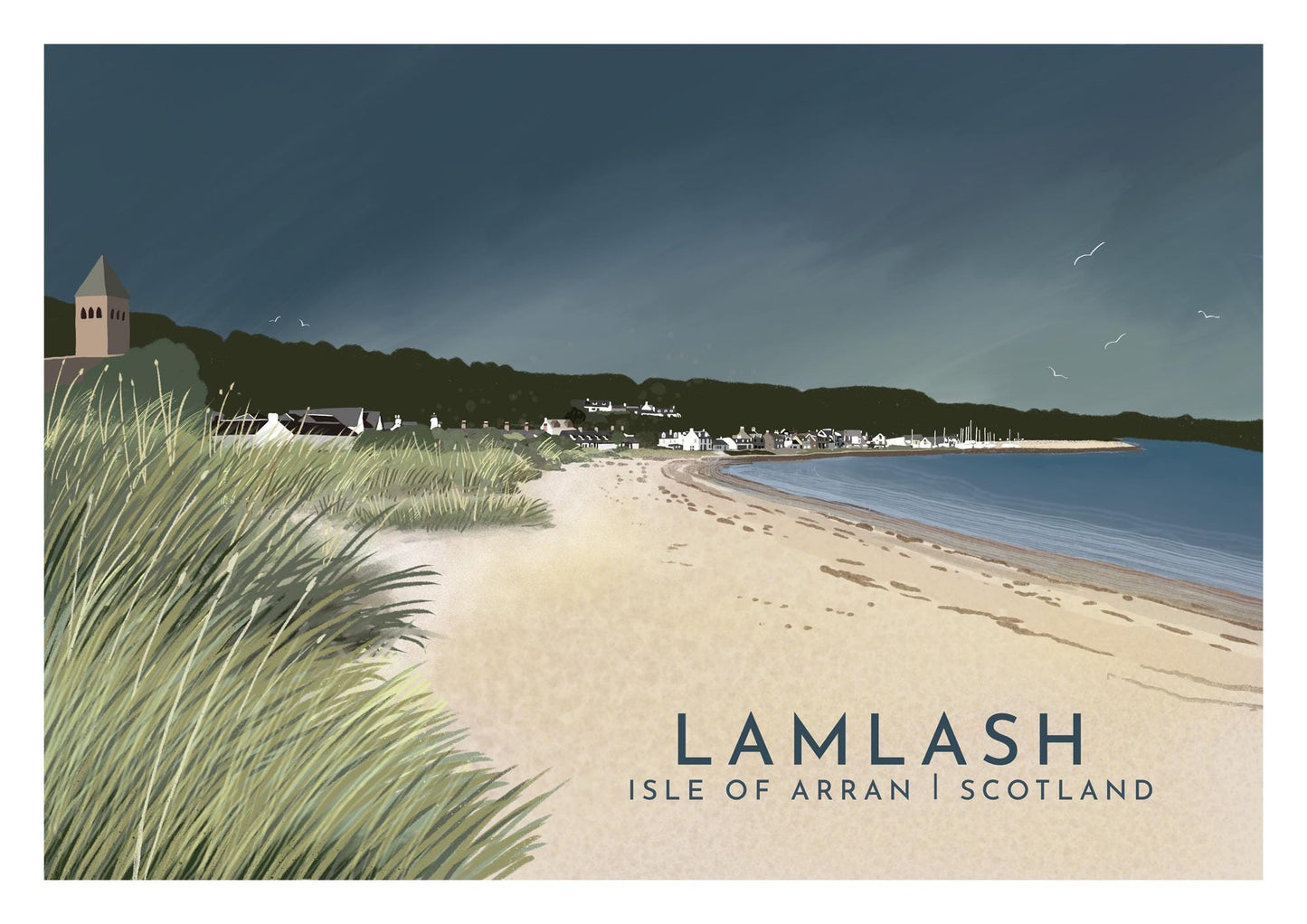 Lamlash, Isle of Arran, Travel Poster - A5, A4, A3, A2, A1 - Print only or Framed