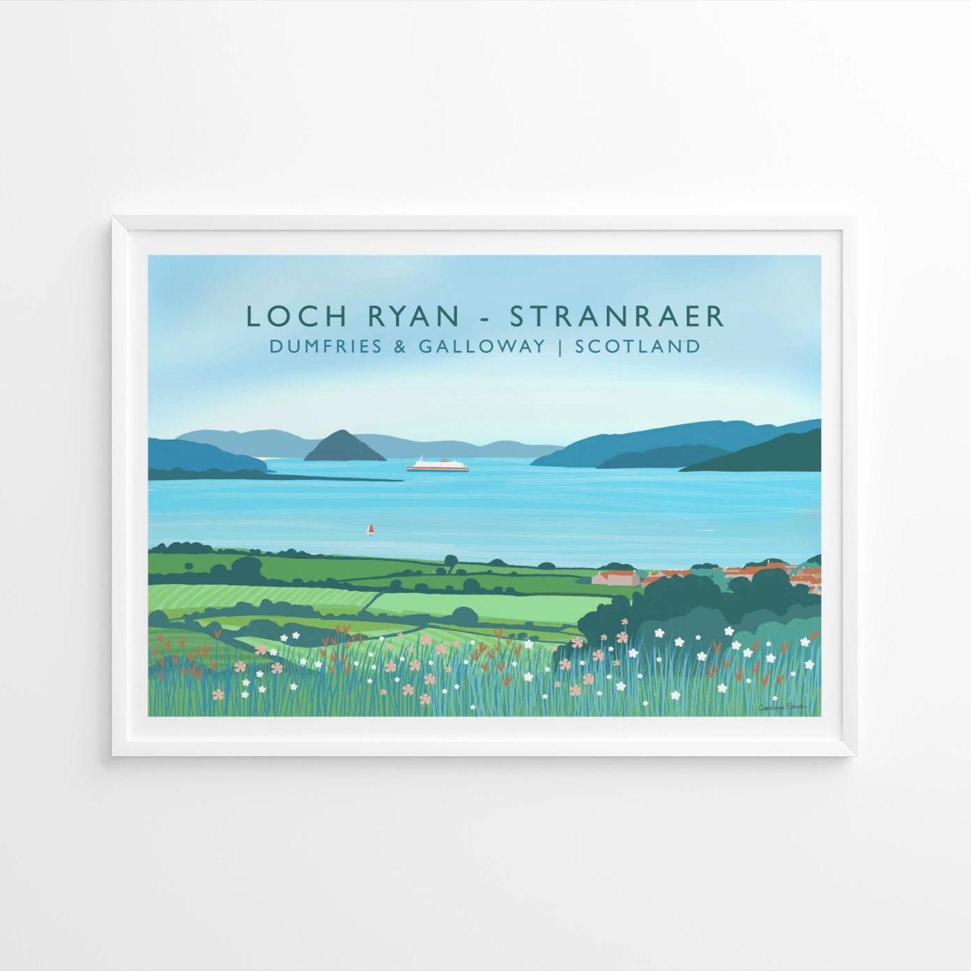 Loch Ryan, Stranraer- Travel Poster Print only or framed. A5,A4,A3,A2,A1.