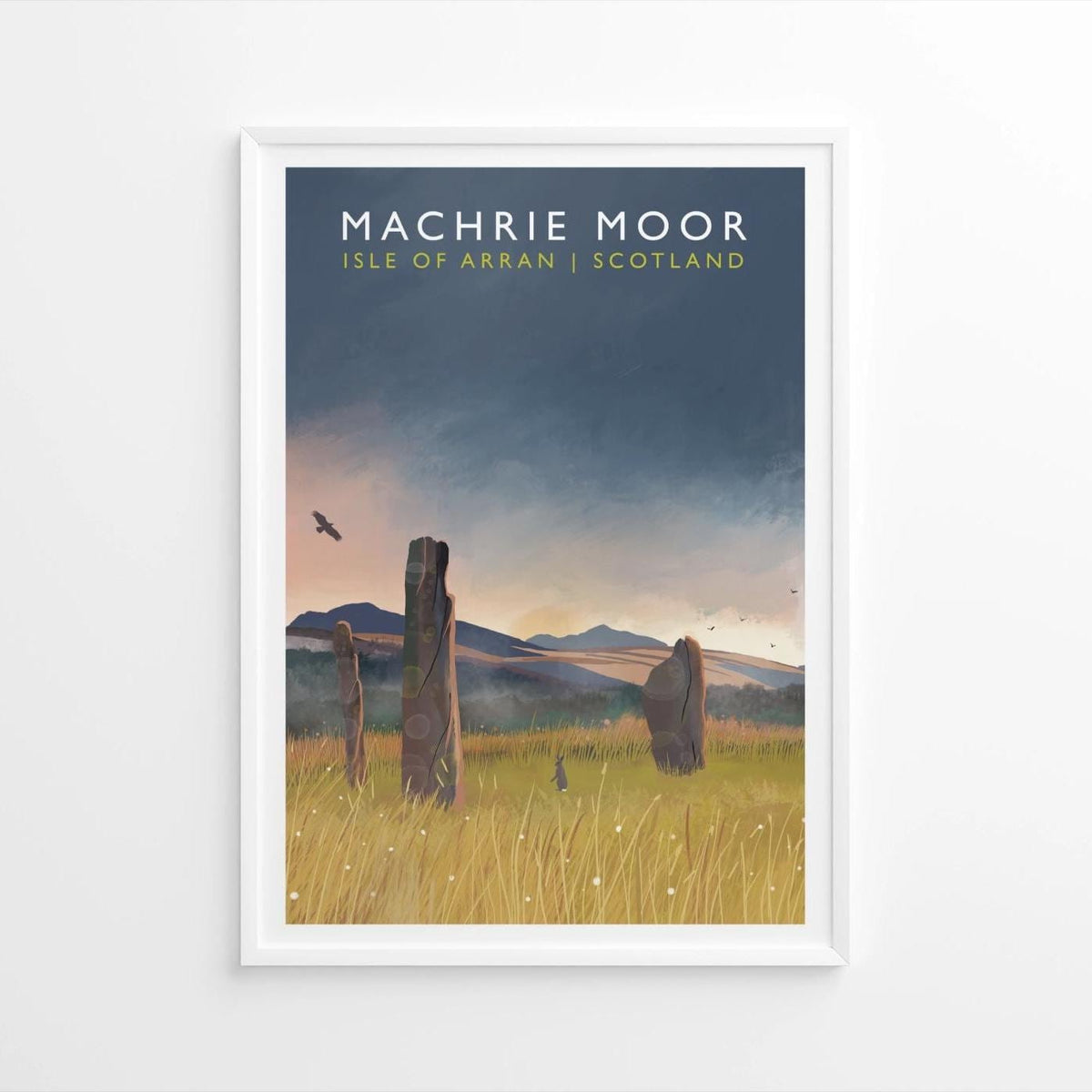 Machrie Moor Standing Stones Art Print: Isle of Arran Scottish Travel Poster