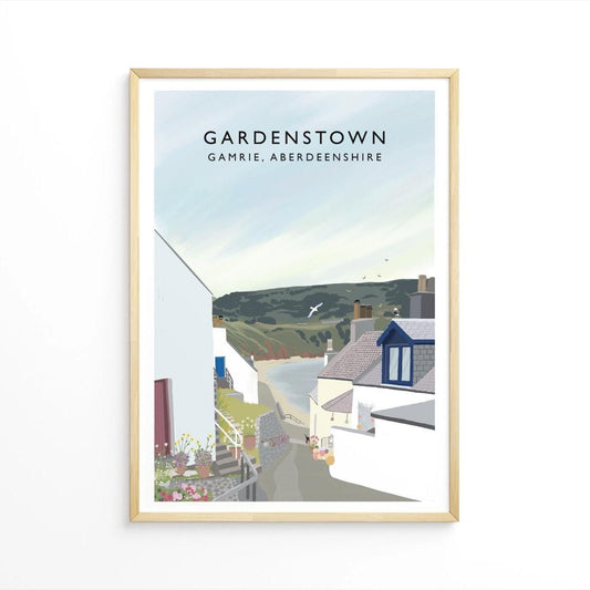 Gardenstown, Aberdeenshire, Travel Poster - A5, A4, A3, A2 - Print only or Framed