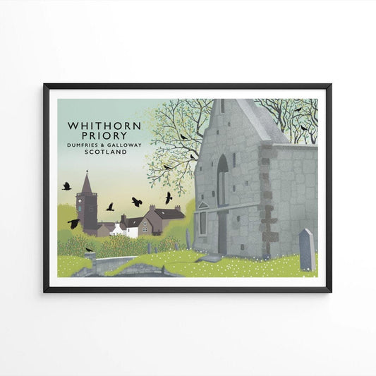 Whithorn Priory Art Print, Scottish Travel Poster, Dumfries & Galloway