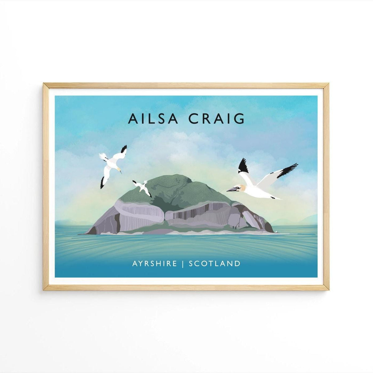Ailsa Craig Scotland Art Print, Ayrshire Travel Poster