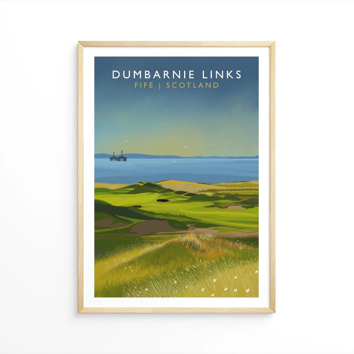 Dumbarnie Links, Fife, Railway Poster, Golf Art