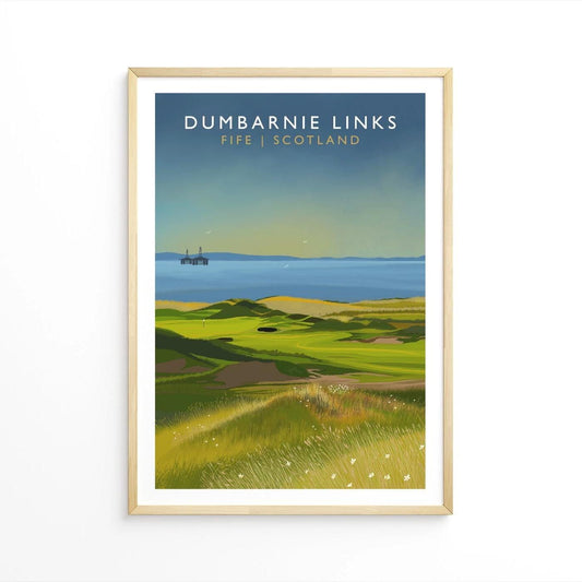Dumbarnie Links, Fife, Railway Poster, Golf Art