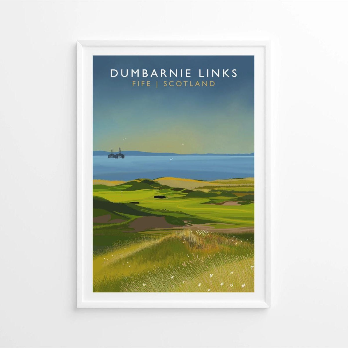 Dumbarnie Links, Fife, Railway Poster, Golf Art