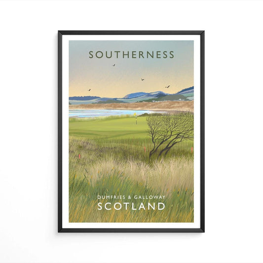 Southerness Golf Course, Railway Poster, Golf Art