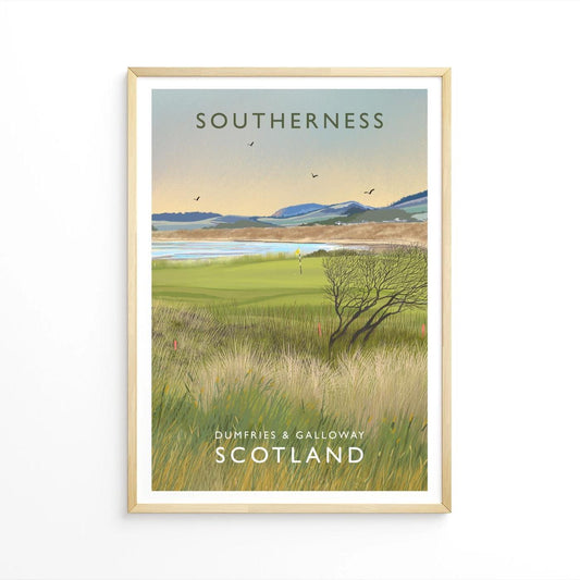 Southerness Golf Course, Railway Poster, Golf Art