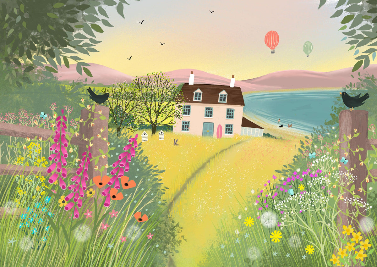 The Pink House Art Print. Galloway Days Summer 20205 Collection. Country Coastal Vibes