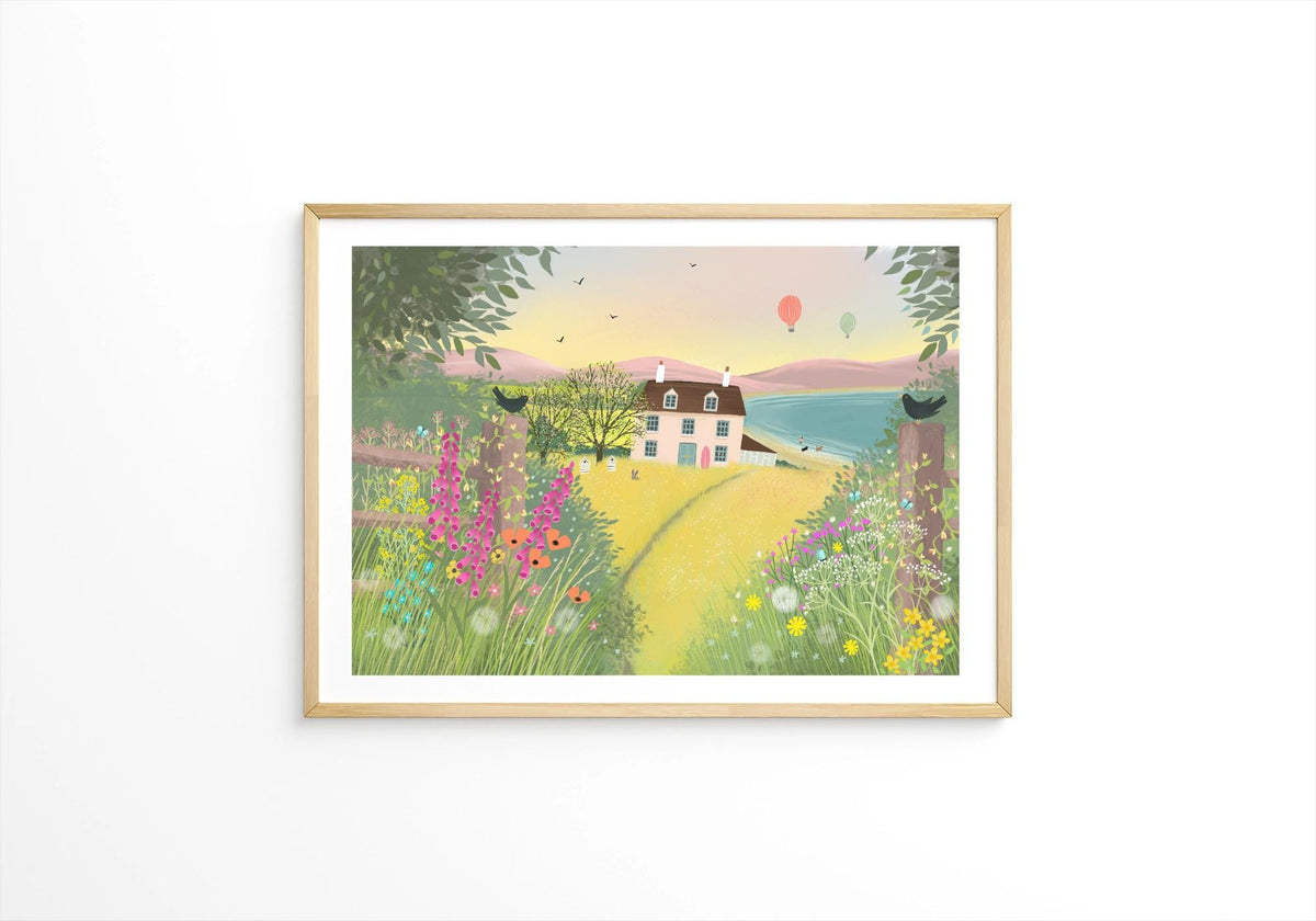 The Pink House Art Print. Galloway Days Summer 20205 Collection. Country Coastal Vibes