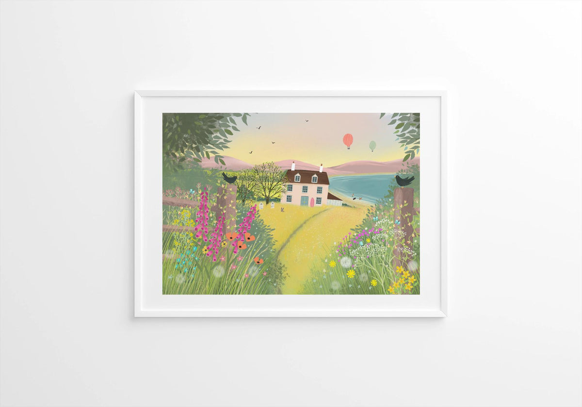The Pink House Art Print. Galloway Days Summer 20205 Collection. Country Coastal Vibes