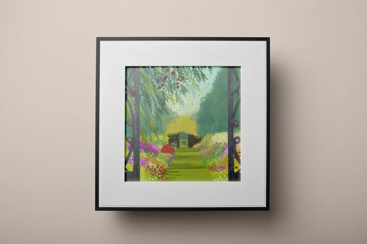 Secret Garden Art Print: Archival Giclée Print, Castle Kennedy Inspired