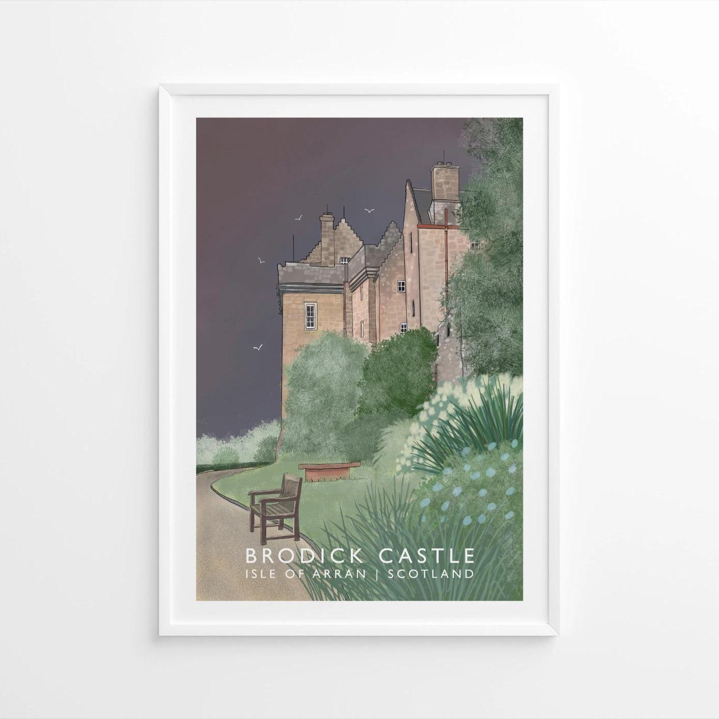 Brodick Castle, Isle of Arran, Scottish Watercolour Landscape, Wall Art, Quality Giclee Art Print signed by the Artist