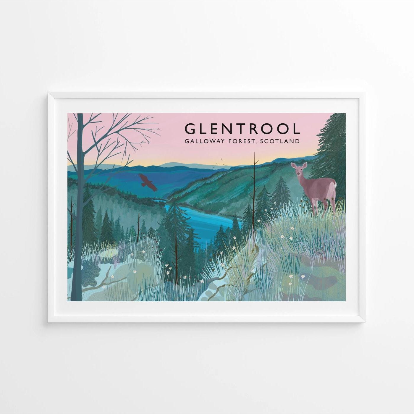 Glentrool, Galloway Forest, Dumfries & Galloway - Travel Poster - A5, A4, A3, A2, A1 - Print only or Framed