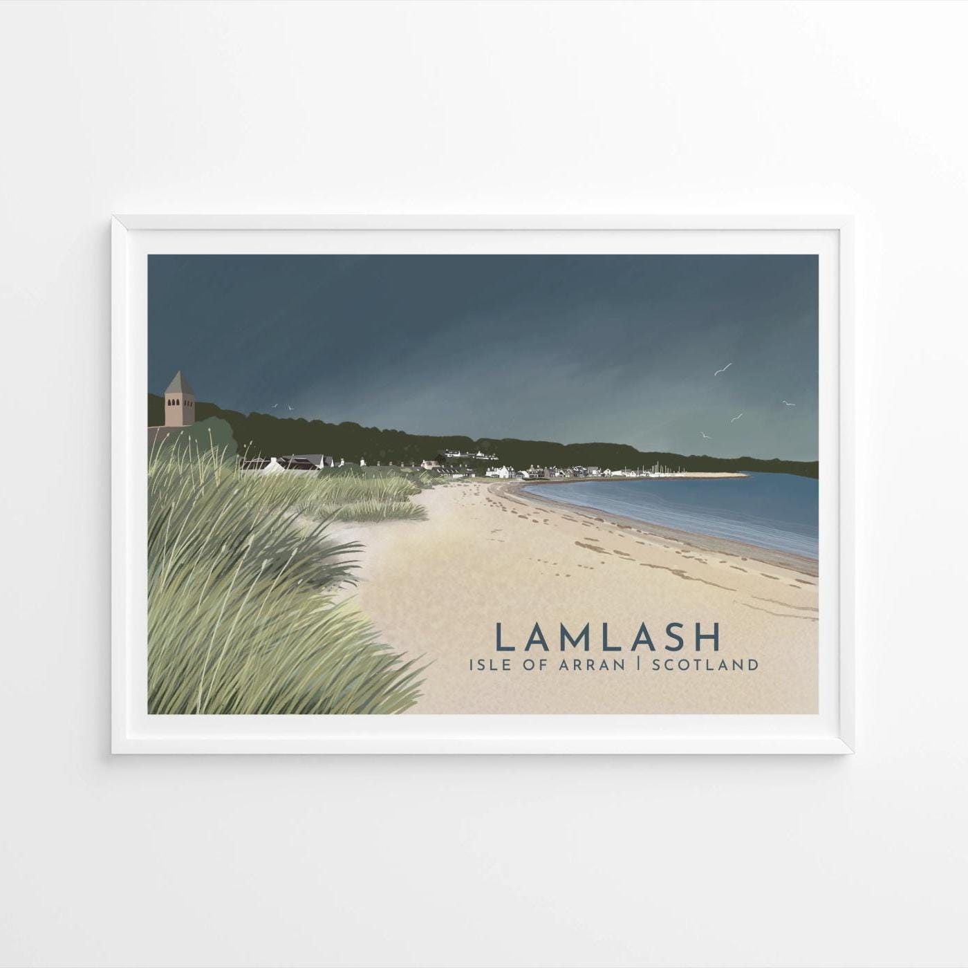 Lamlash, Isle of Arran, Travel Poster - A5, A4, A3, A2, A1 - Print only or Framed