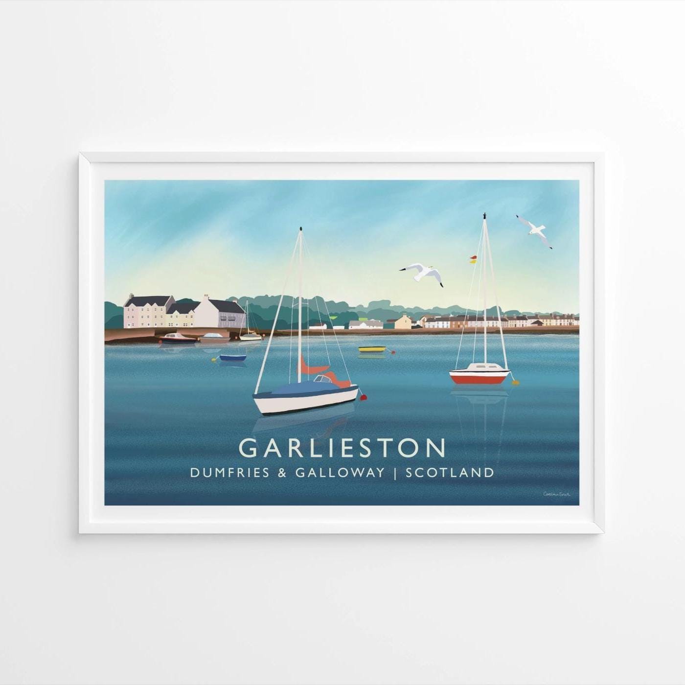 Garlieston, SW Scotland, Travel Poster - Print only or Framed - A5, A4, A3, A2, A1