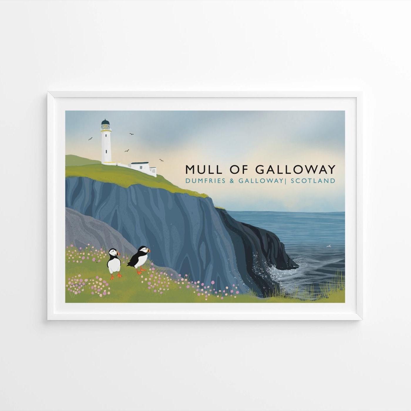Mull of Galloway, Dumfries & Galloway - Scottish Travel Poster - A5, A4, A3, A2, A1 - Print only or Framed